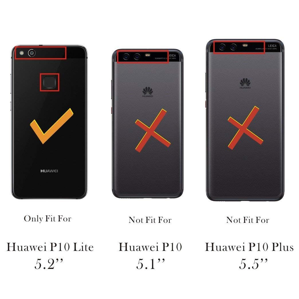 Sunrive Cover Per HUAWEI P10 lite, Custodia con supporto di stand e in Pelle artificiale per carte di credito Portafoglio Flip Chiusura Magnetica Protettiva bumper(lupo