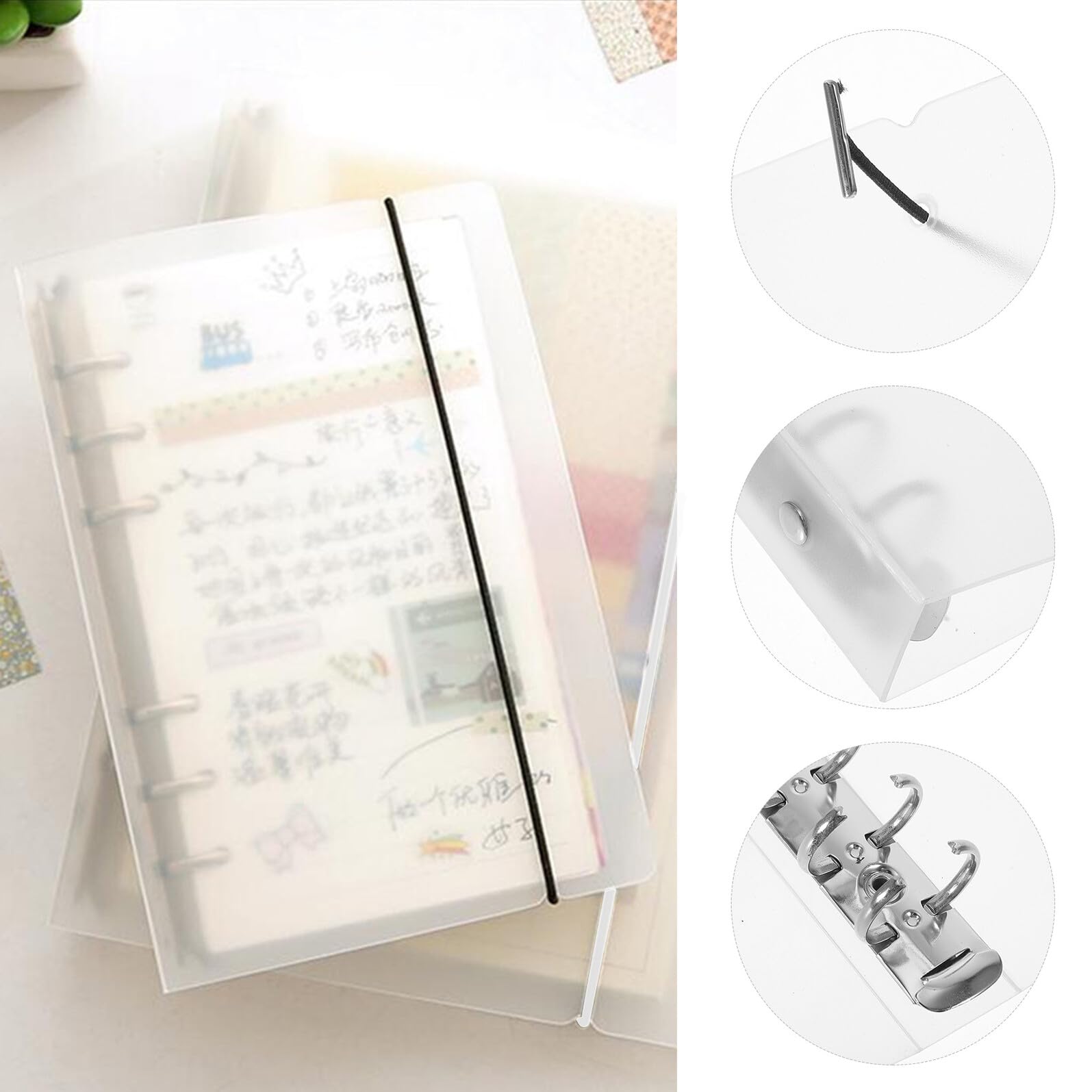 DOITOOL 10 Piezas Carpeta Transparente Reutilizable Archivador de Anillas y Práctico para Oficina y Regalo