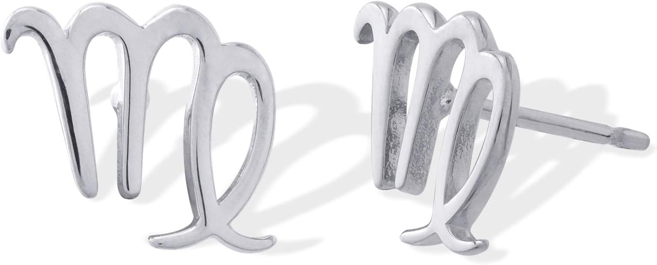 Boma Jewelry Sterling Silver Zodiac Sign Stud Earrings