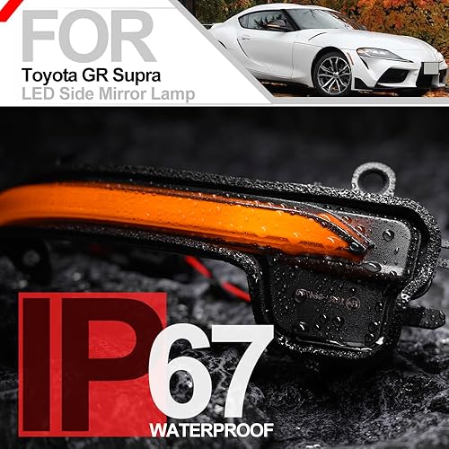 Miniatura 8 de Luces LED dinámicas para espejo lateral intermitente para Toyota GR Supra 2020-2023, lente ahumada, luces intermitentes secuenciales, accesorios