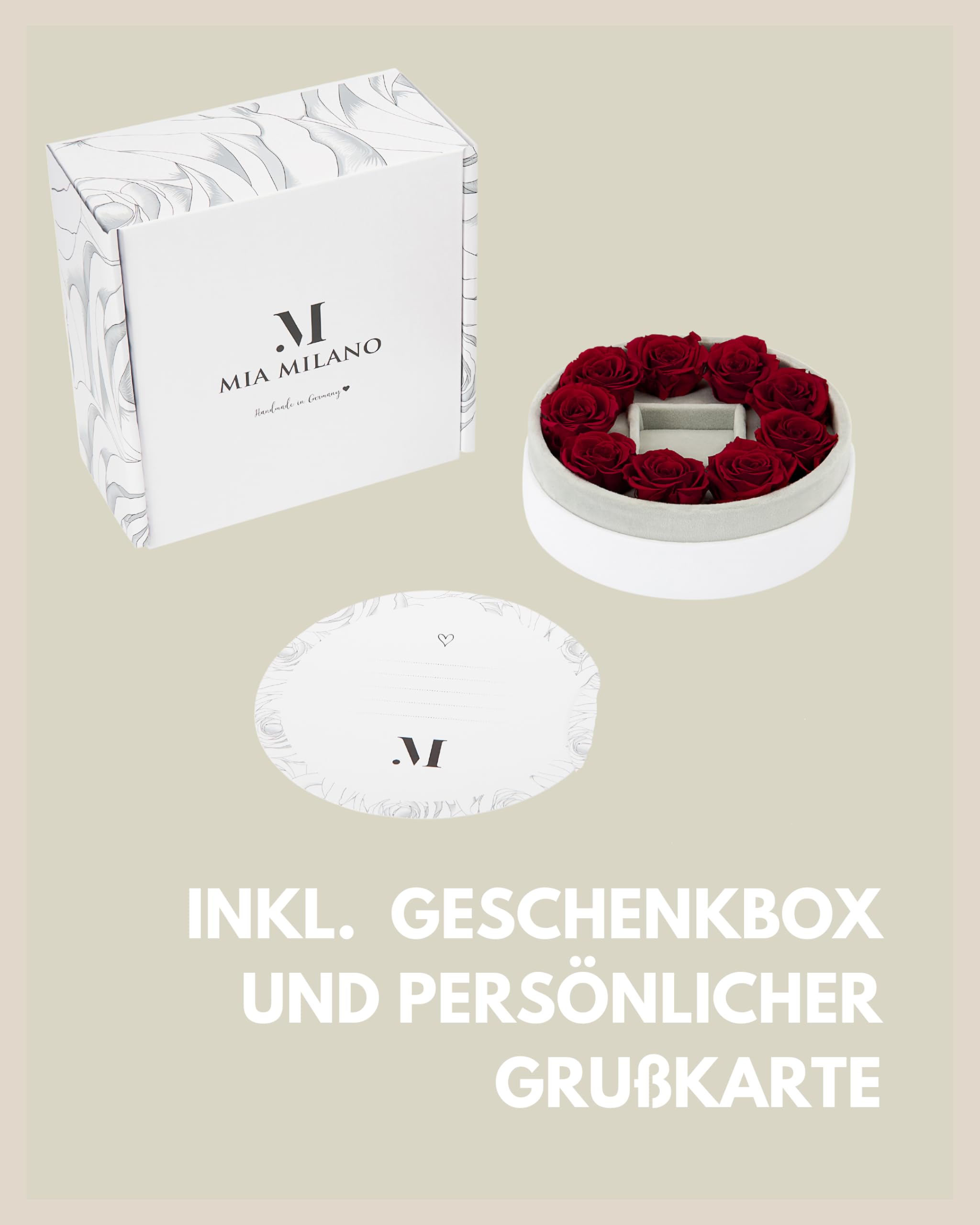 Rosen mit Schmuck I Geschenkbox für Damen mit konservierten Rosen und 925 Echtsilber Ohrstecker I Rosenbox mit roten Rosen I Konservierte Flowerbox 3 Jahre haltbar - Valentinstag-Geschenk für Sie