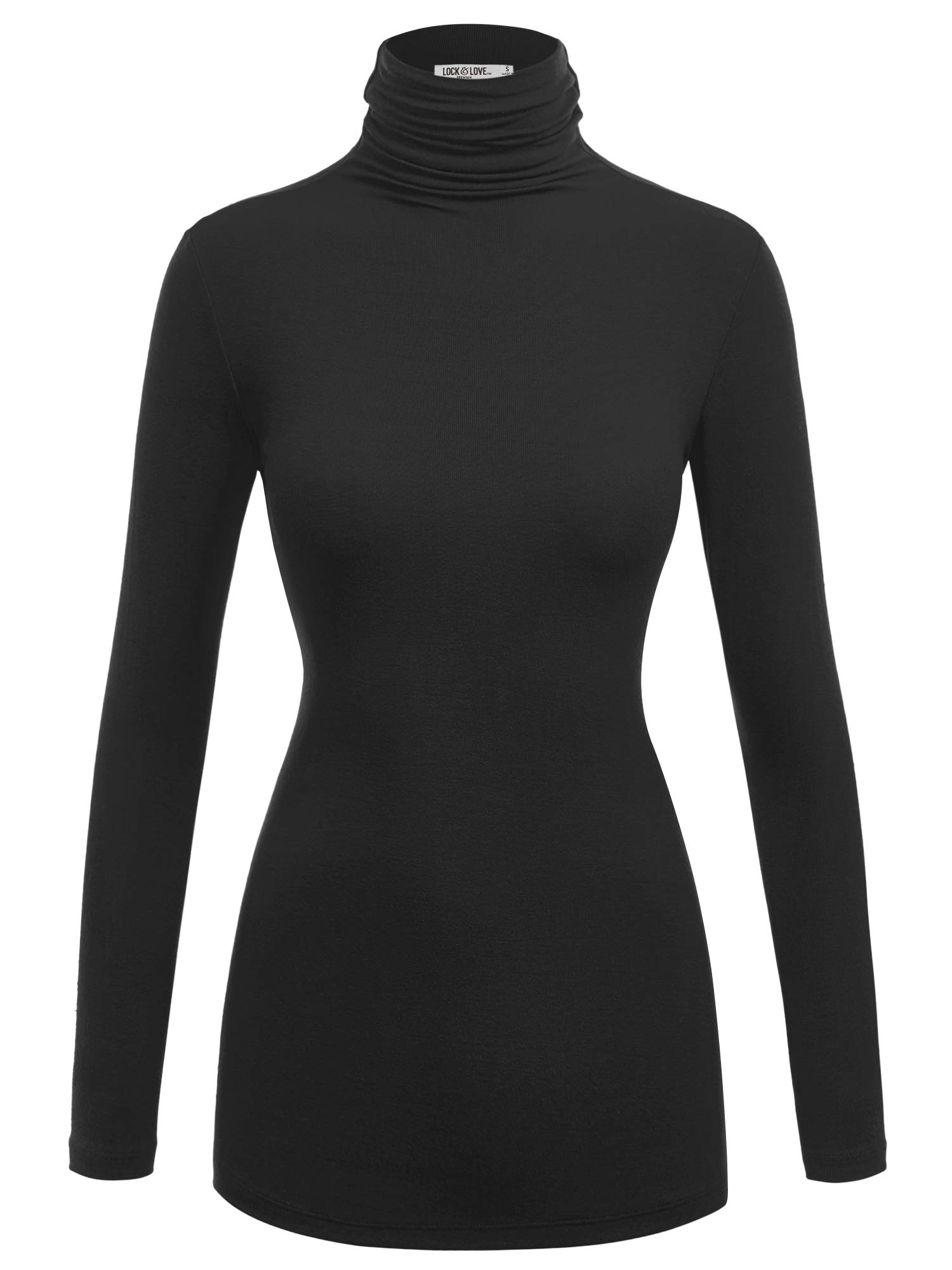 Lock and Love Womens Lightweight Long Sleeve Cozy Stylilsh Turtleneck Top Pullover Sweater