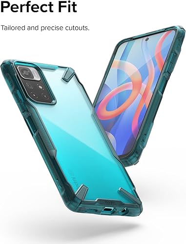 Miniatura 3 de Ringke Fusion-X - Funda compatible con Xiaomi Note 11T 5G  Poco M4 Pro 5G, parte trasera dura transparente, resistente, a prueba de golpes, cubierta