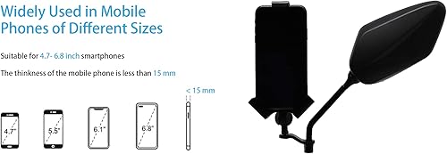 Miniatura 3 de Cliff Top Soporte de aluminio para teléfono de motocicleta, soporte para teléfono celular con bola de 1 pulgada, diseñado para iPhone/Samsung