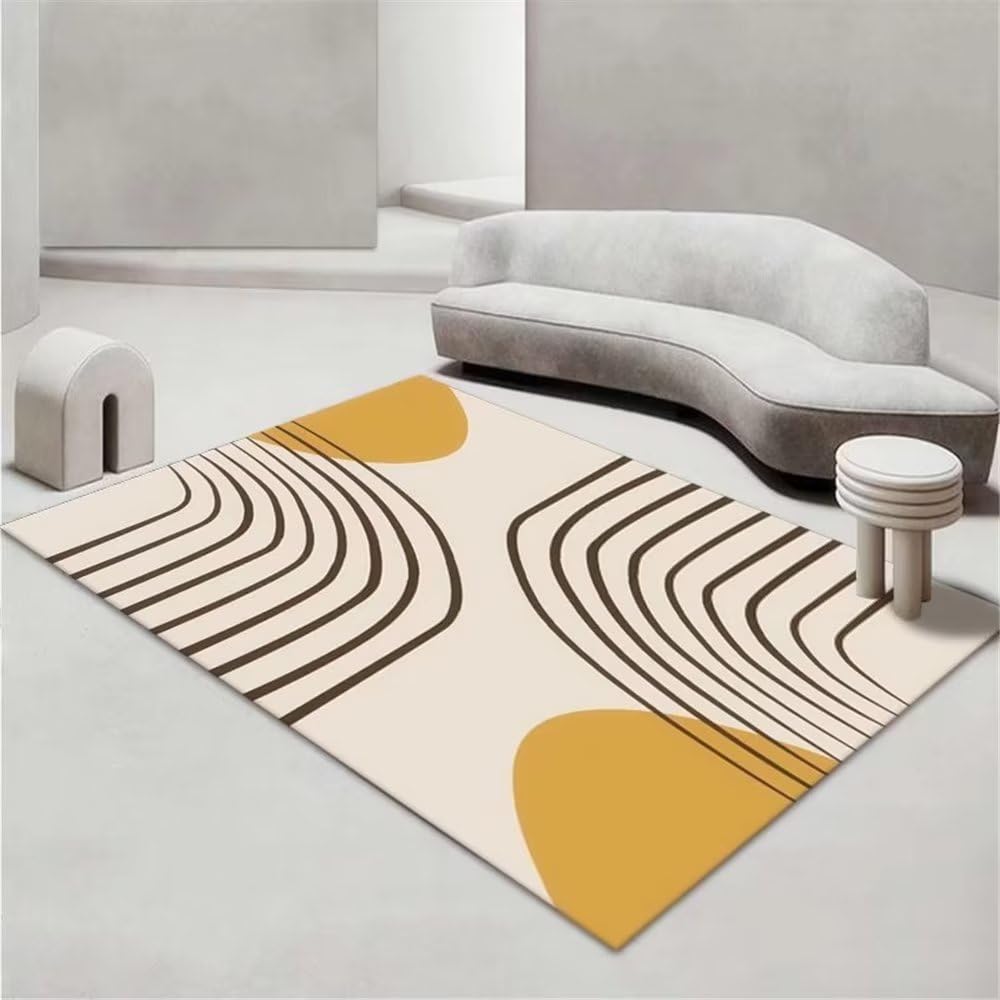 Tapis chambre bebe jaune et géométrique pour créer un éveil lumineux