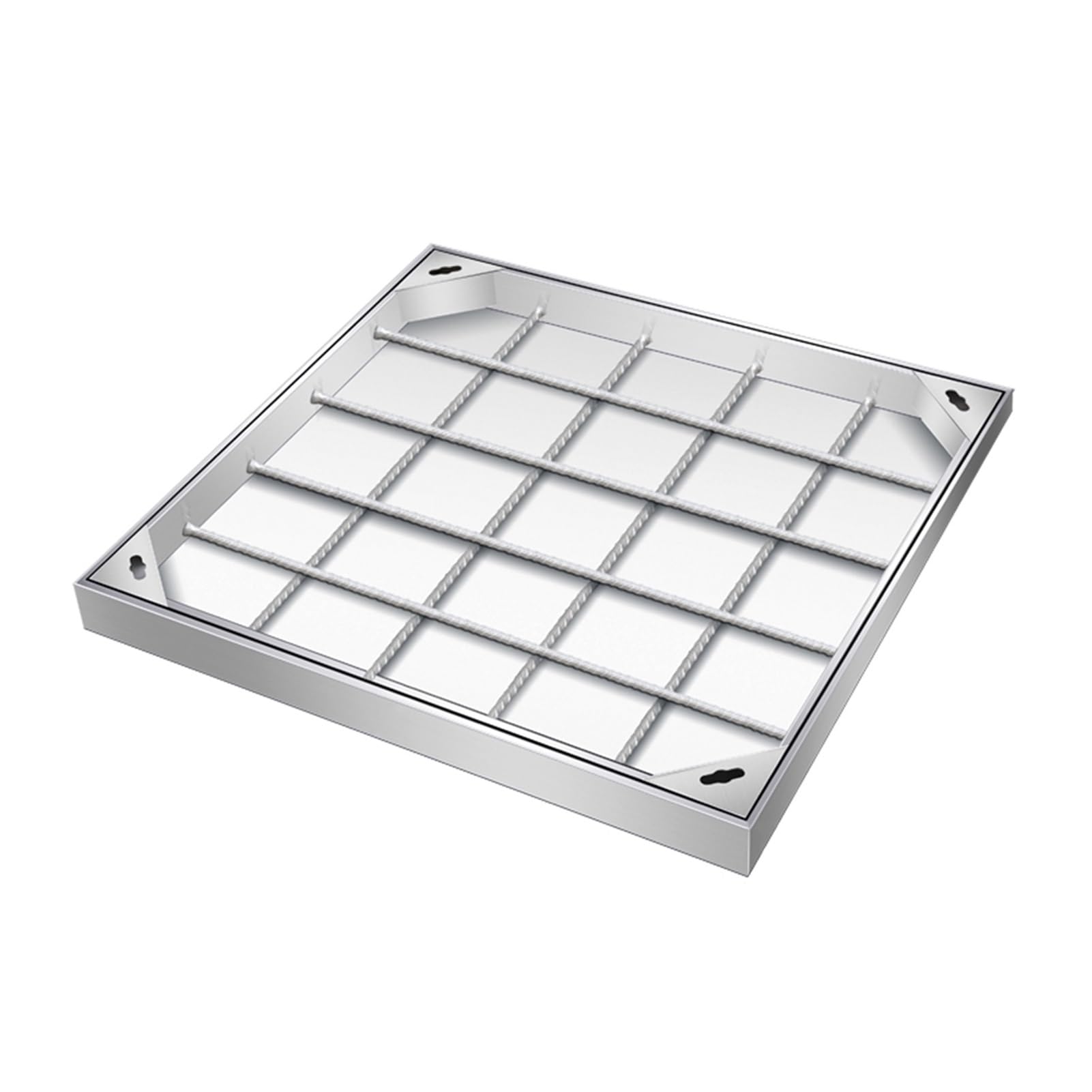 GLDYTVF Stainless Steel Square Flush Cover & Frame - Durable Septic Pit Lid for Outdoor Pathways, Heavy-Duty Drainage Access, Ideal for Stormwater Inspections and Driveway Entry.