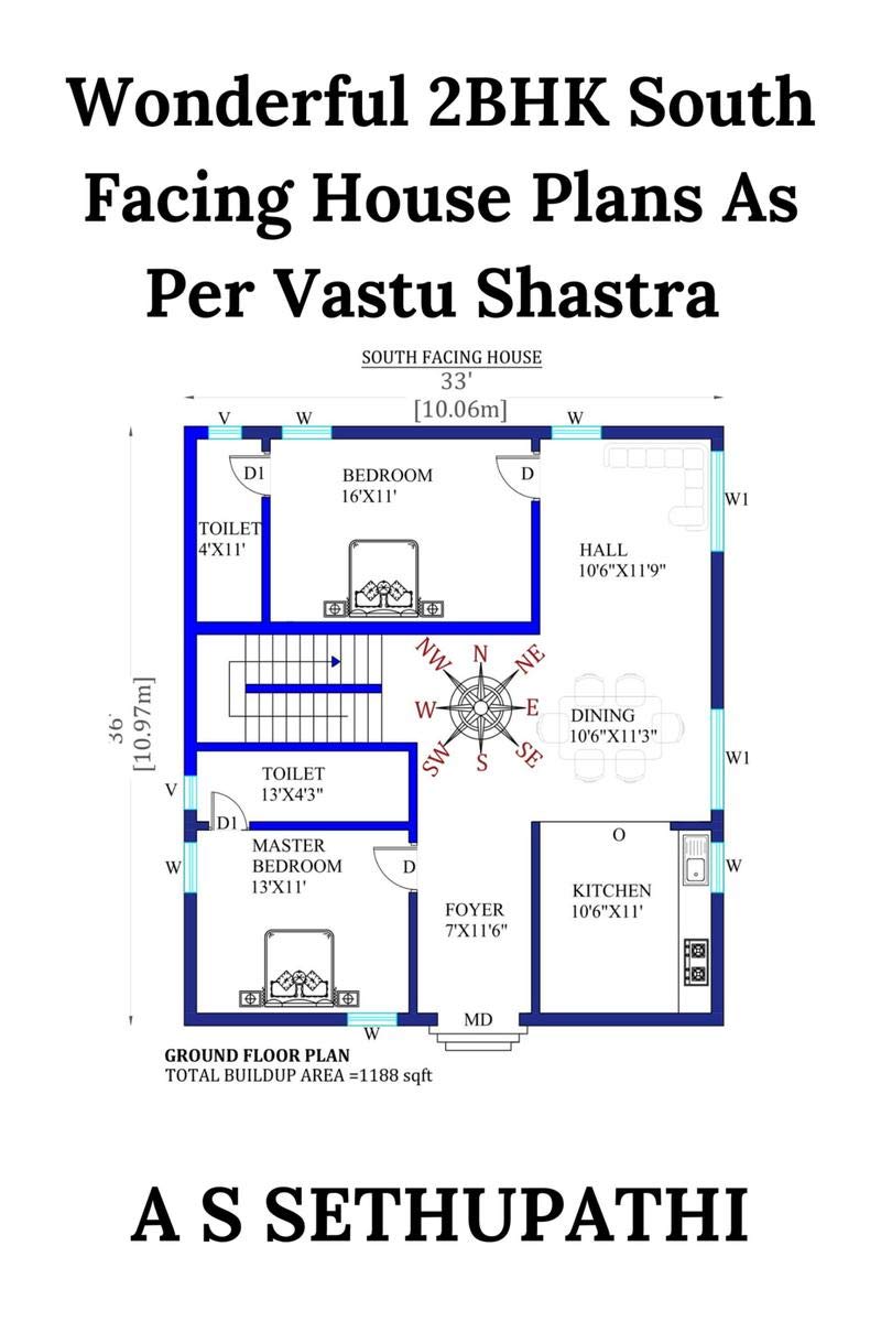 Wonderful 2bhk South Facing House Plans As Per Vastu Shastra ...