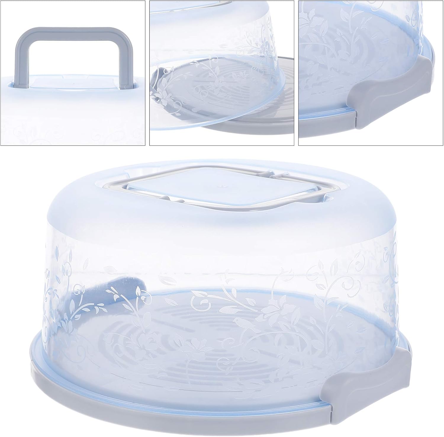 SOLUSTRE 1pc Cake Box Organizer with Lid Clear Display Box Serving Tray Round Cake Saver with Locking Lid Plastic Cake Container Bakery Take Out Box Cake Box Container Food Packing Boxes