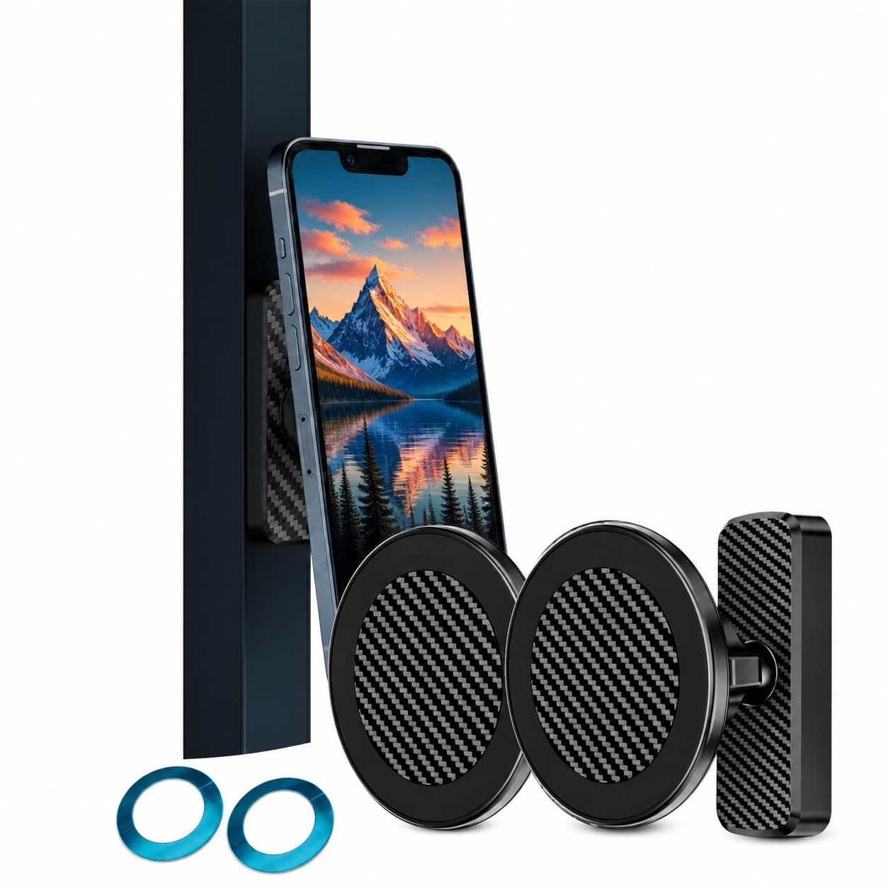 Magnetic Golf Cart Phone Holder Mount 2-Pack with Strong N52 Magnets and 360° Rotation,Universal Phone Compatibility, Ideal for Golf Carts, Perfect