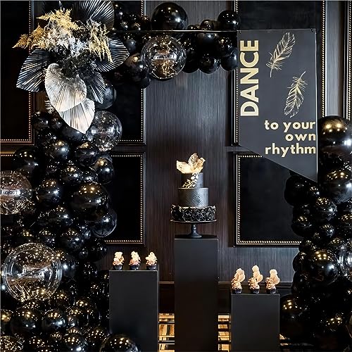Black Balloons, 140pcs Black 18 12 10 5 Inch Different Sizes Pack Party Latex Balloons for Birthday Halloween Holiday Balloon Garland as Party Decorations - Image 8