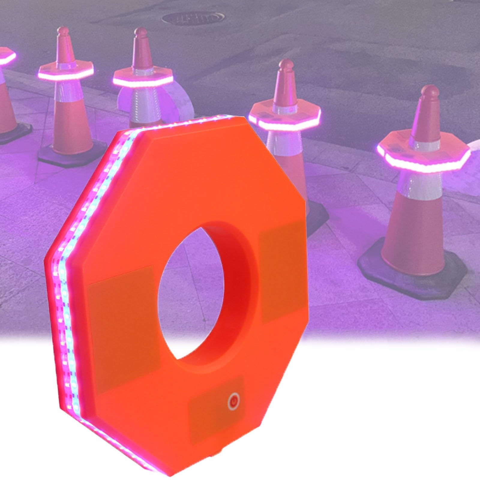 Cono Stradale Lampeggiante, Luce di Avvertimento a LED ad Alta luminosità Anello Luminoso Cono PVC barricata Cono Stradale Anello per lavori di Costruzione, Sicurezza Stradale