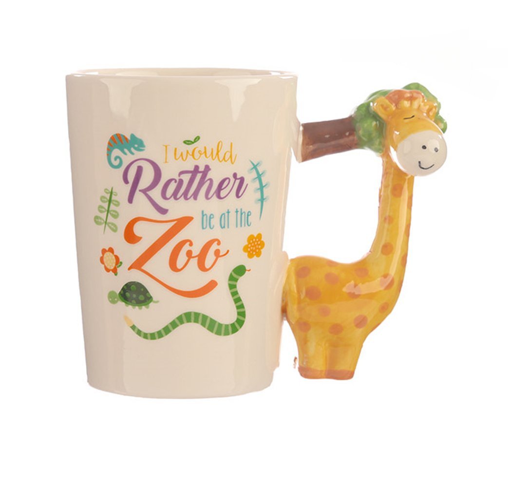 Puckator Keramiktasse Mit Giraffen-Henkel – Dolomit-Keramik, 11 Cm Hoch, Mikrowellengeeignet