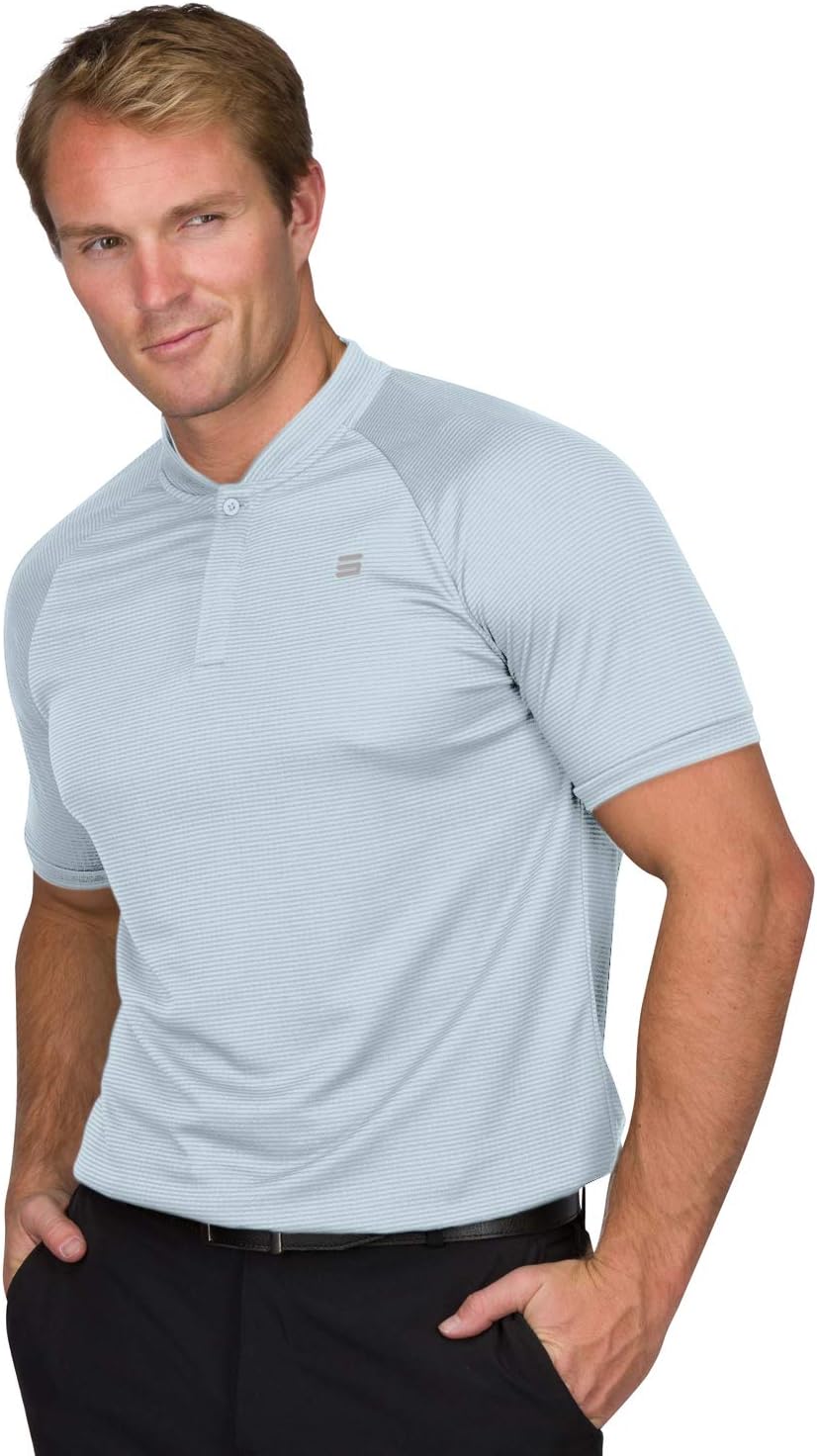 Three Sixty Six Collarless Golf Shirts for Men - Quick Dry Short Sleeve T-Shirt with 4-Way Stretch Fabric & UPF 30 - Image 2