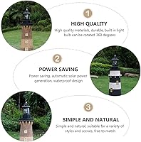Vista 8 de Cabilock Lámpara de torre de faro giratorio LED, lámpara de torre de faro resistente al agua, adorno para jardín y patio, decoración al aire libre