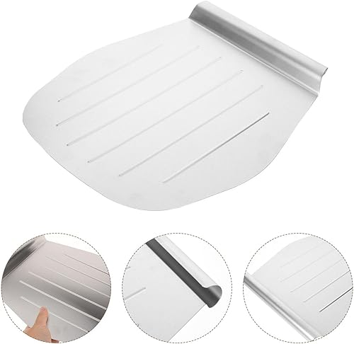 Miniatura 8 de Kichvoe Levantador de tartas Pizza Peel Cake Pizza Transfer Tray Acero inoxidable Pastelería Herramienta para hornear Cortador de masa Herramienta