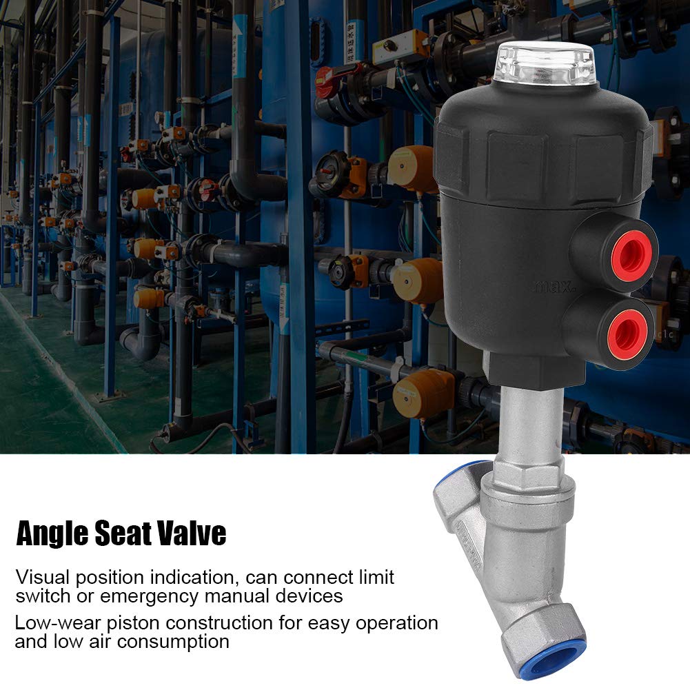 Filetage De Soupape à SièGe D'Angle Pneumatique Vis De Soupape à SièGe D'Angle TêTe En Plastique 1/2" DN15