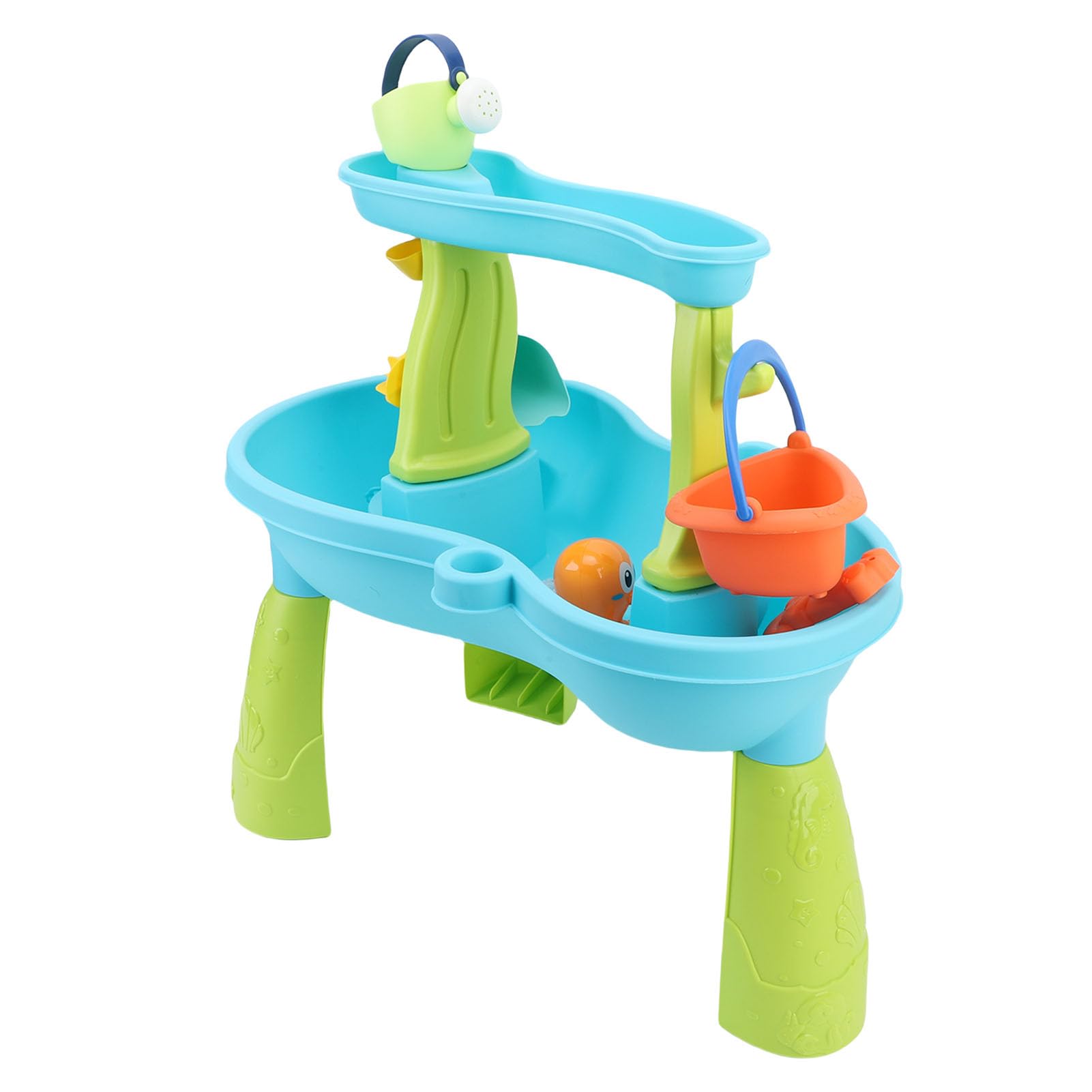 Topiky Sandtisch-Set, Wasser-Sand-Aktivität, Sensorisches Spielset, Sommer-Indoor-Outdoor-Spielzeug für Eltern-Kind-Interaktion, 19-teiliger Strand-Sandkasten mit Schaufeln, Eimern, Formen, Abnehmbar