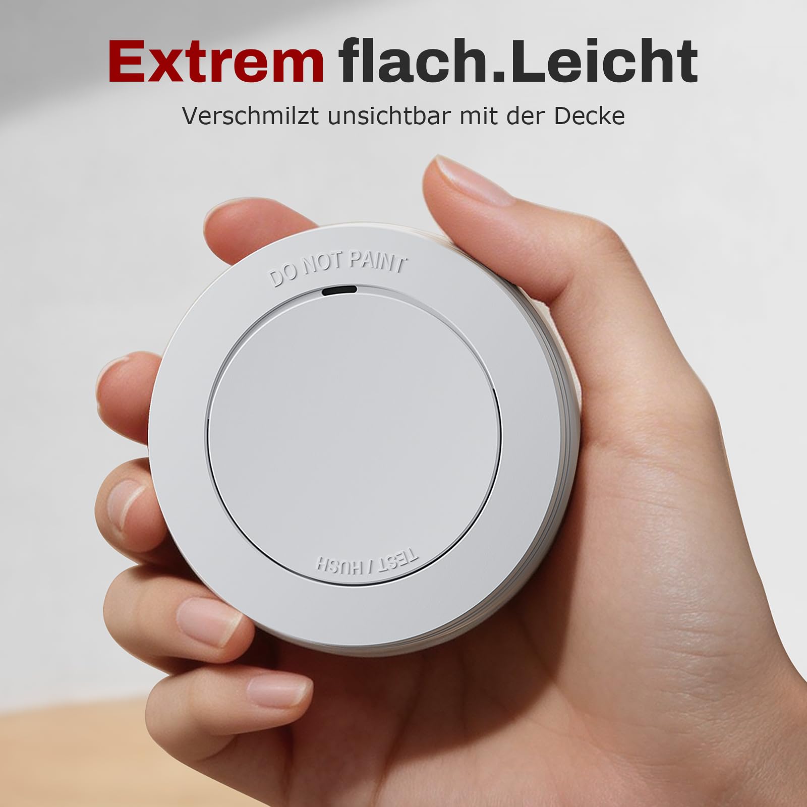 Safeliveo Rauchmelder 10 Jahre Batterie, TÜV-Zertifiziert,Rauchwarnmelder mit Klebepads,85 dB Alarm, Mini Feuermelder ohne blinkende LED, Stummschaltfunktion, 3er Set