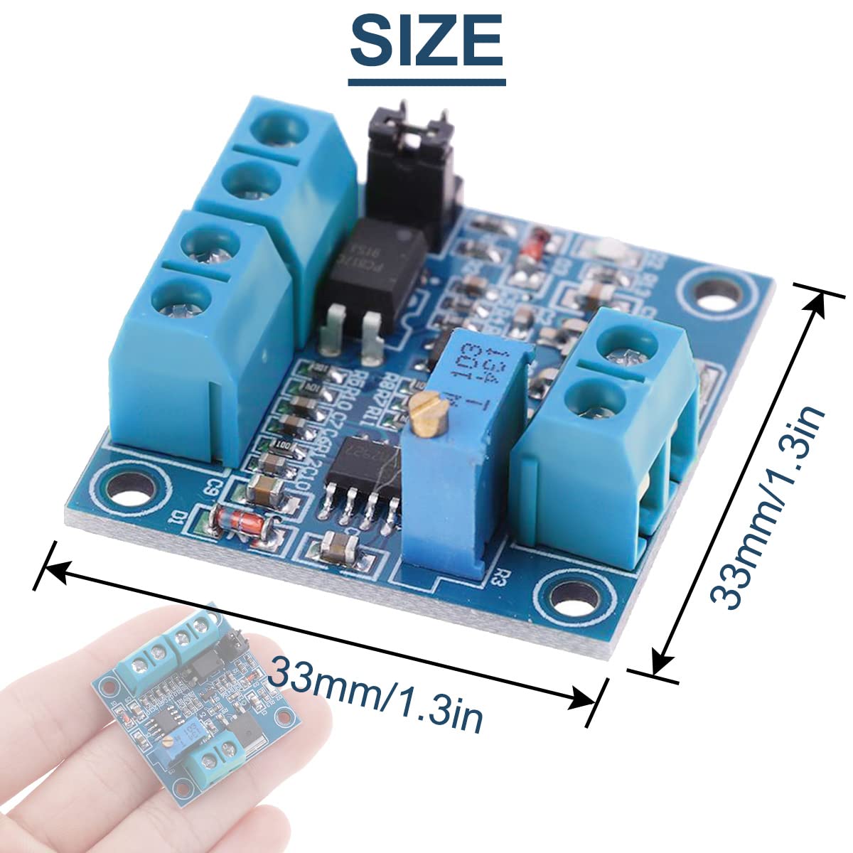 2 pezzi da PWM a modulo di tensione 0% -100% a 0-10 V PWM a convertitore di tensione per la commutazione dell'interfaccia del segnale digitale-analogico con cavo 24AWG
