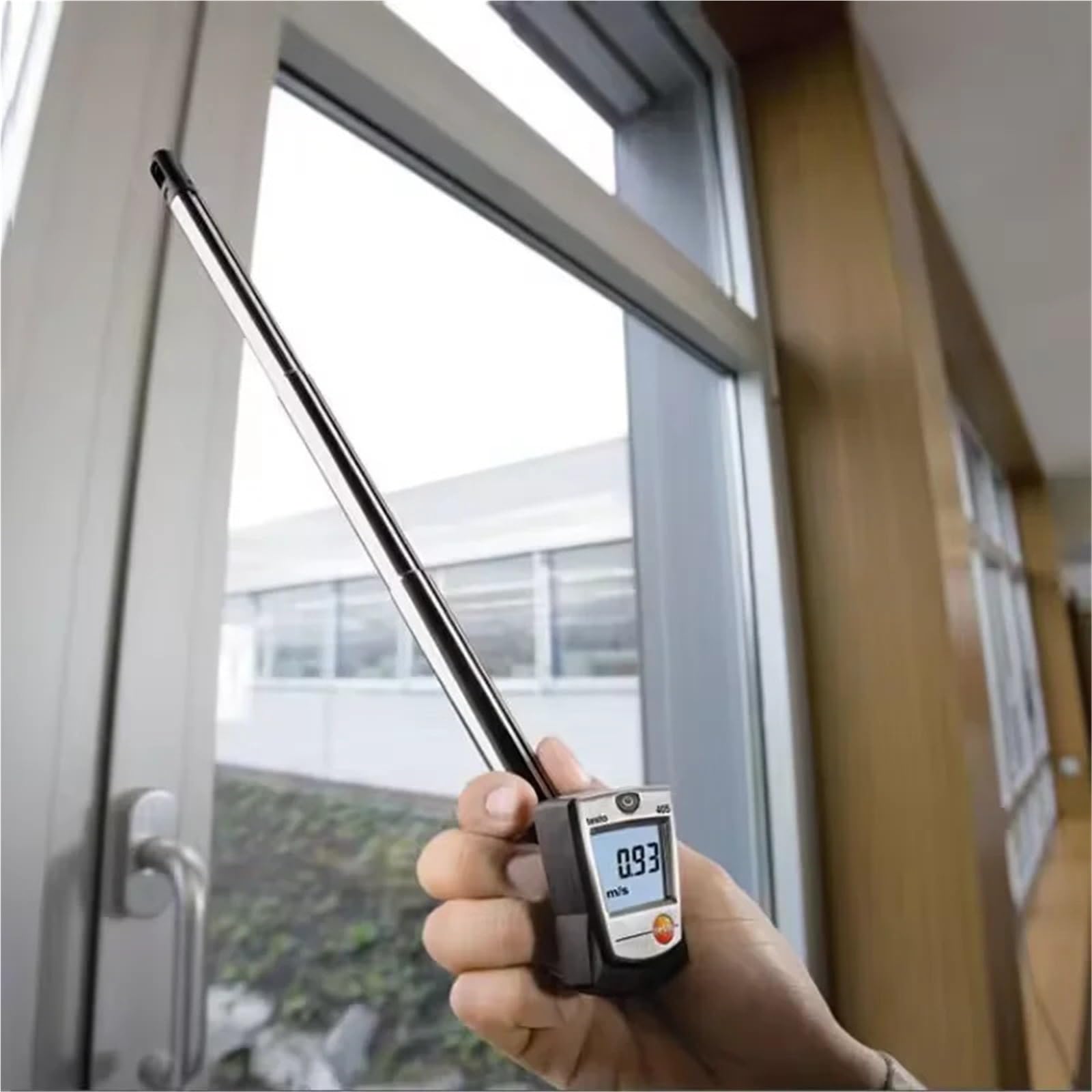 Anemómetro térmico 405-V1 con soporte de conducto Mini medidor Digital de temperatura de velocidad de volumen de flujo de aire/viento de alta precisión