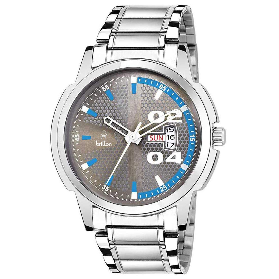 BRITTON Day and Date Display Analogue Grey Dial Mens Watch -BR-GR091-GRY-CH (B07VLG9MQG) Amazon Price History, Amazon Price Tracker