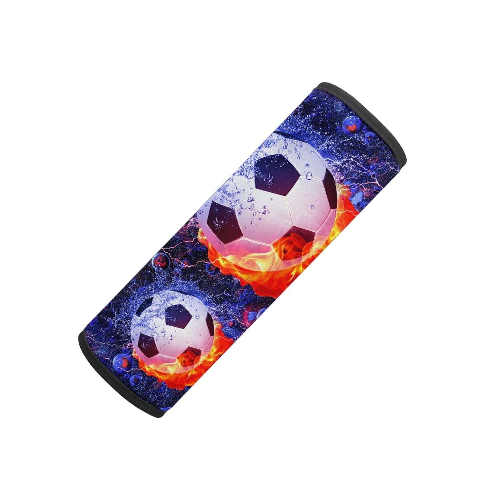 SCRAWLGOD Fire and Water Football Print 2Pcs Car Seat Belt Cover Pads Shoulder Seatbelt Pads Cover Set for Boys Kids, Safety Belt Strap Shoulder Pad