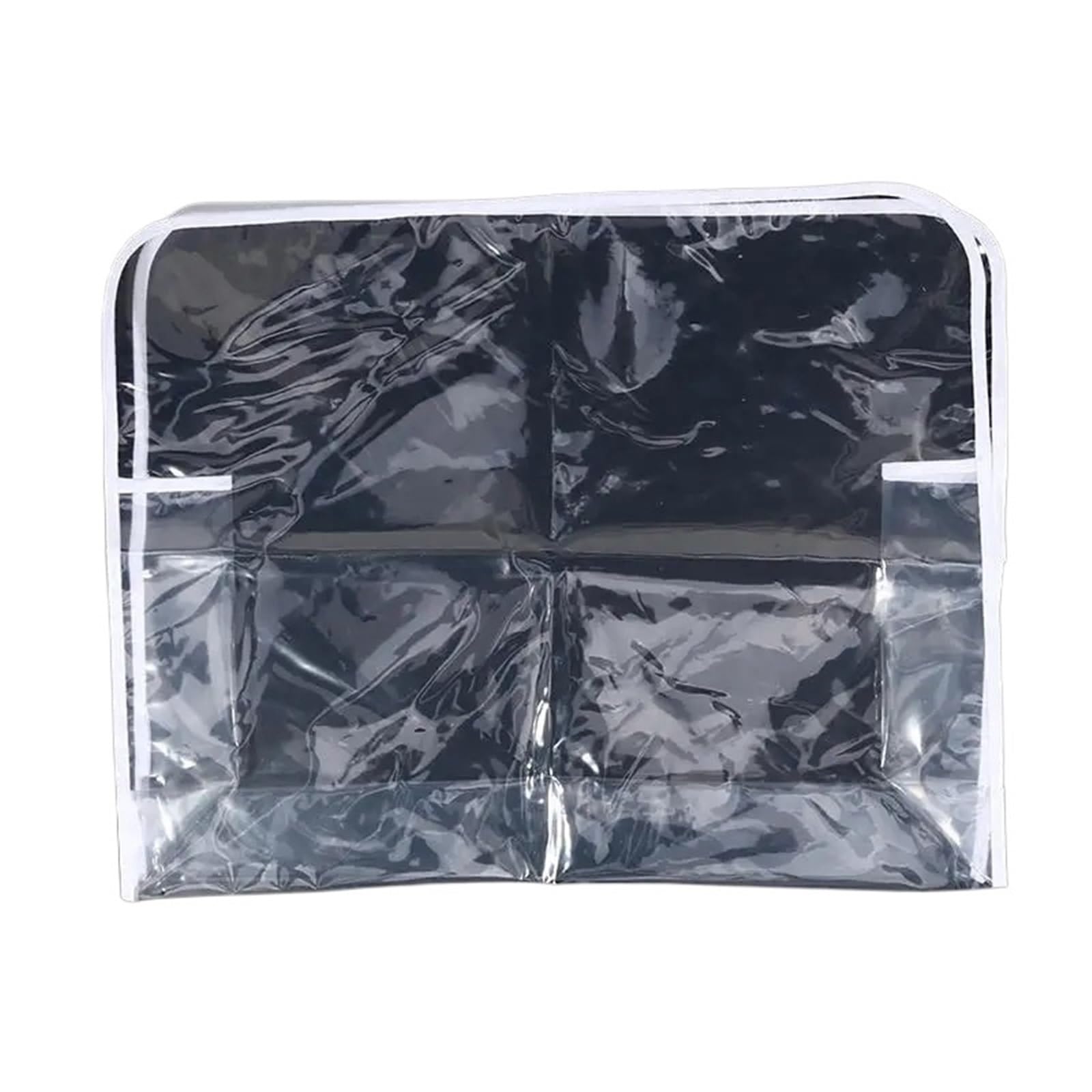 ENWWCH 3PC Chair Back Cover Transparent Salon Suitable For Most Standard Chairs For chair(White Edge)