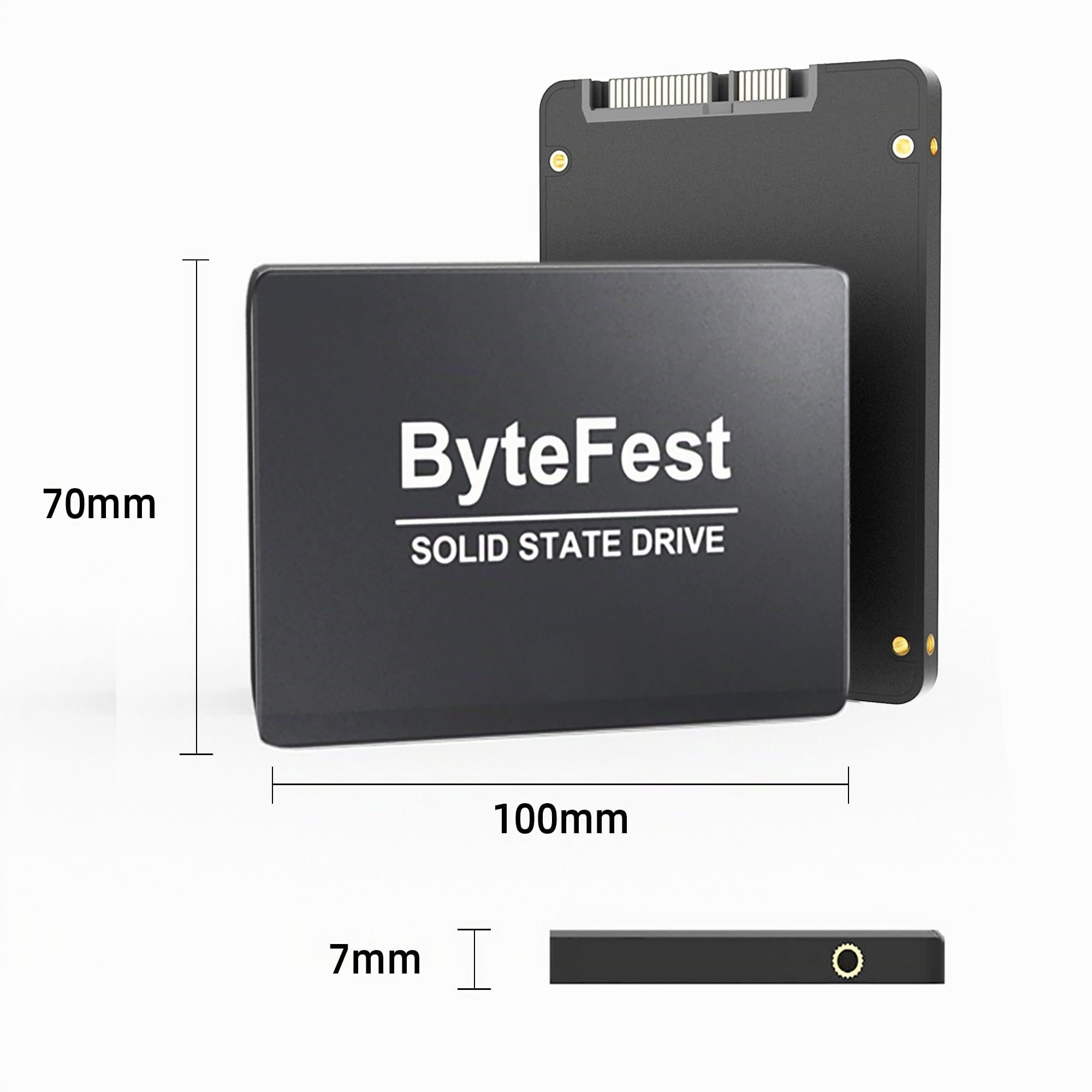 SSD 256GB Unità a stato solido interne 2.5" SATA III 7mm disco ssd interno, per Laptop e PC Desktop