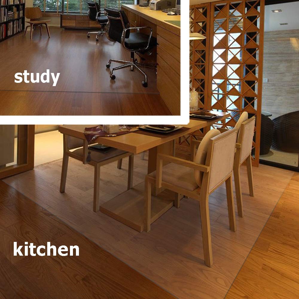Sottomano da scrivania trasparente, impermeabile, in plastica PVC, per superfici in legno duro, cucina e ufficio (spessore 3 mm, 70 x 120 cm)