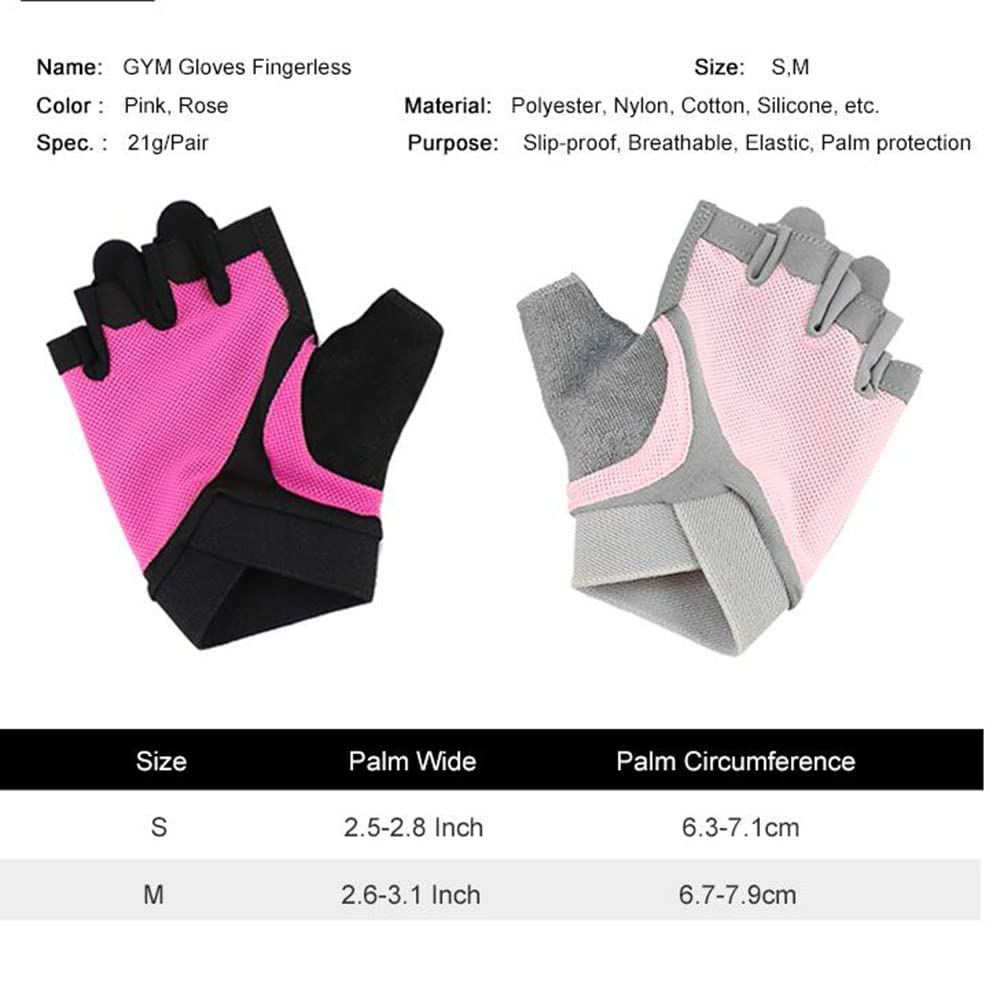 1 par de Guantes de Fitness para Mujer, Gimnasio, Levantamiento de Pesas, Ciclismo, Yoga, Culturismo, Entrenamiento, Finos, Transpirables, Antideslizantes, Guantes de Medio Dedo, Negro, S