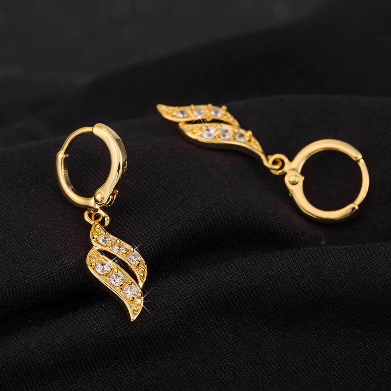 AMDXD Pendientes de aro de oro au750 de 18 quilates para mujer, con moissanita, oro amarillo 750, pequeños
