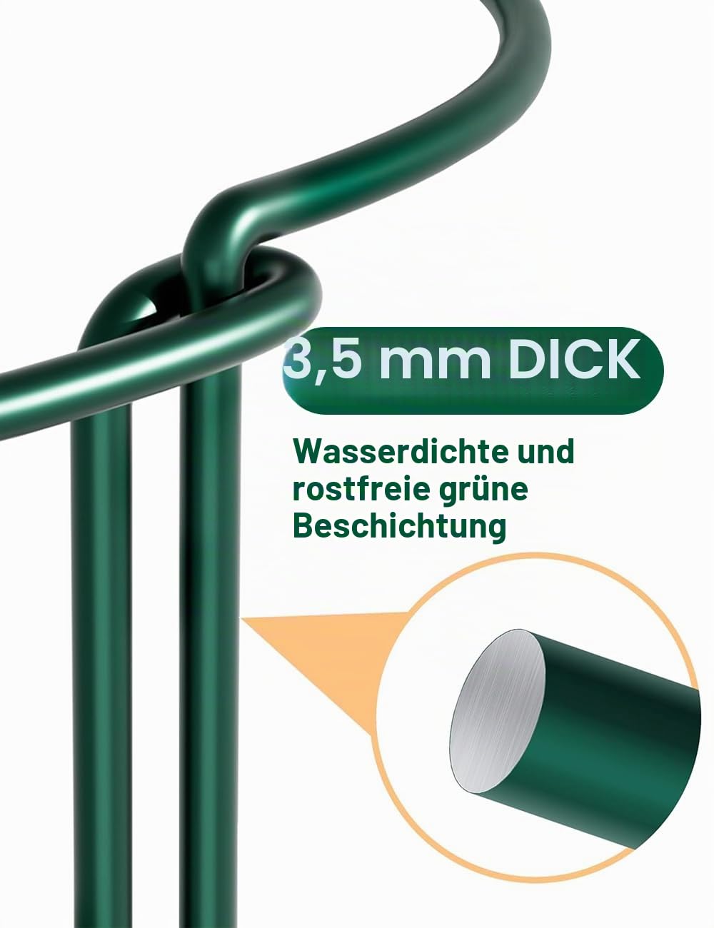 10 Stück 25cm x 40cm Pflanzenstütze mit 50m Pflanzenbinder, Metall-Garten-Pflanzenpfähle halbrund Pflanzenstützring Käfig für Pfingstrosen, Monstera, Hortensien, Rosen, Sedum, Gemüse, Tomaten