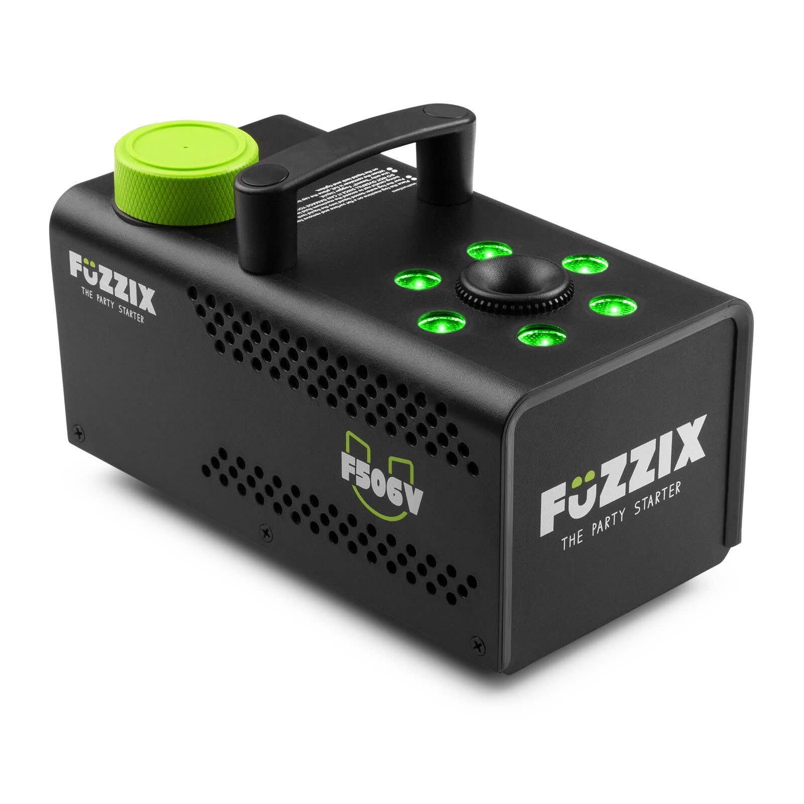 Fuzzix F506V – Máquina de humo vertical profesional con 6 LEDs RGB, función estrobo, mando a distancia inalámbrico, 1L de líquido incluido, ideal para fiestas, eventos y espectáculos