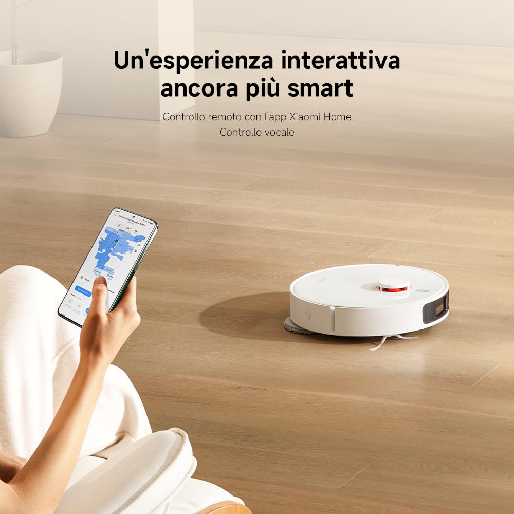 Xiaomi Robot Vacuum X20+, Robot Aspirapolvere Lavapavimenti, Stazione Smart All-in-one, Aspirazione 6.000 Pa, Navigazione Laser 3D, Lavaggio e Pulizia Pavimenti con Doppio Panno Rotante, Controllo App