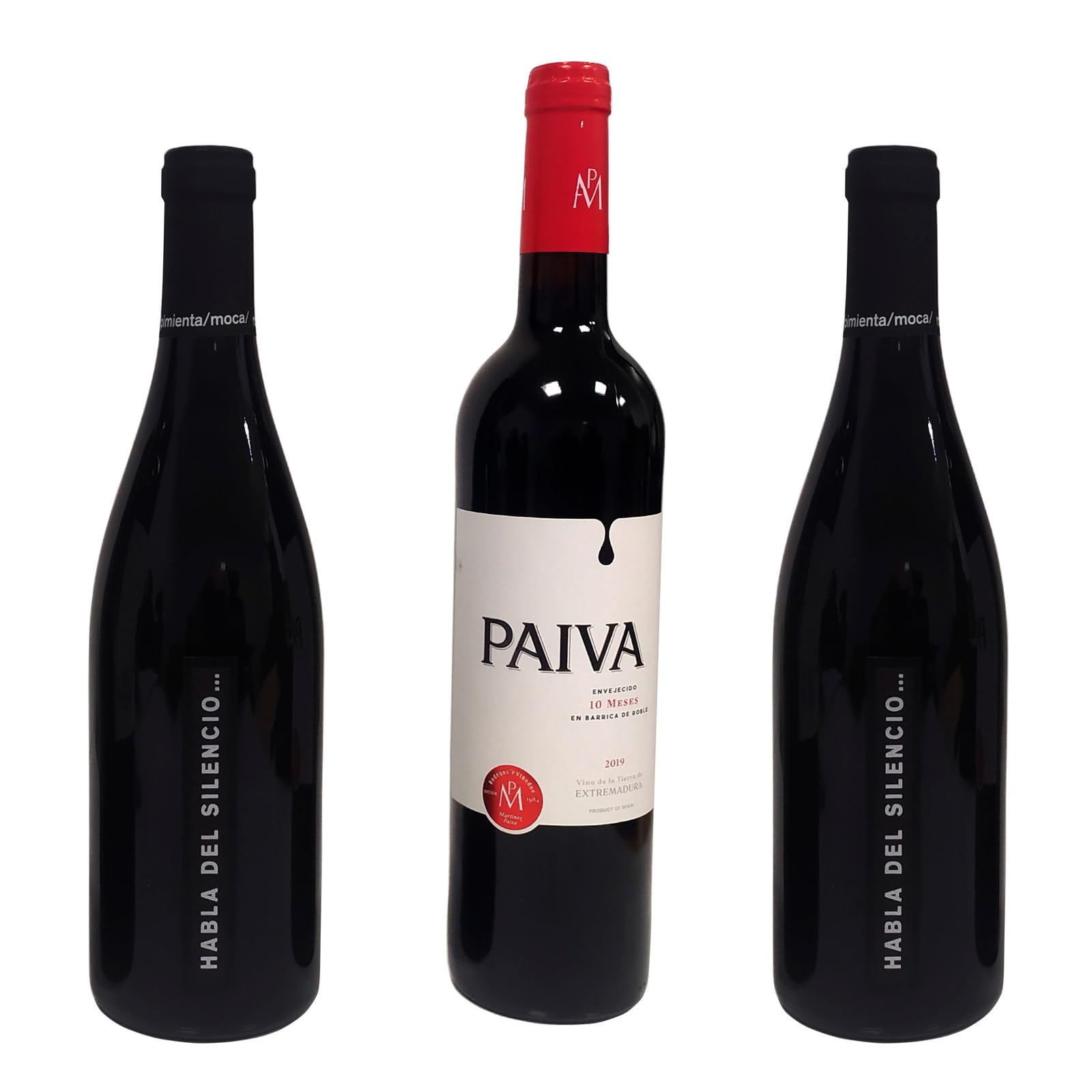 Estuche para los amantes del vino con 2 botellas de Habla del Silencio y una botella de Paiva