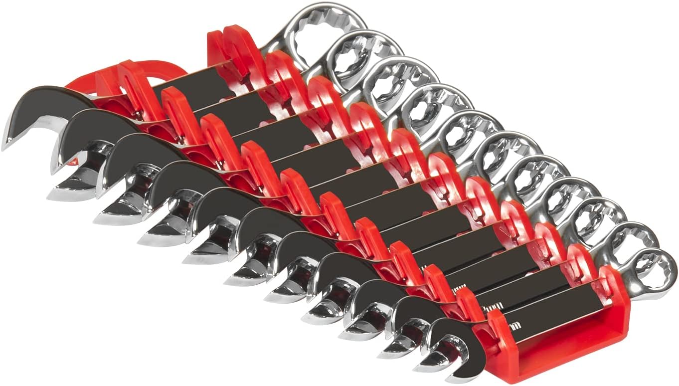 Ernst Manufacturing Gripper Stubby Wrench Organizer, 11 Tool, Black
