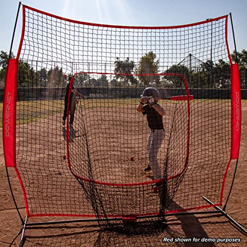 Powernet Baseball Softball Practice Net For Hitting And Throwing With 7X7 Bow Frame (Navy) #TOP7