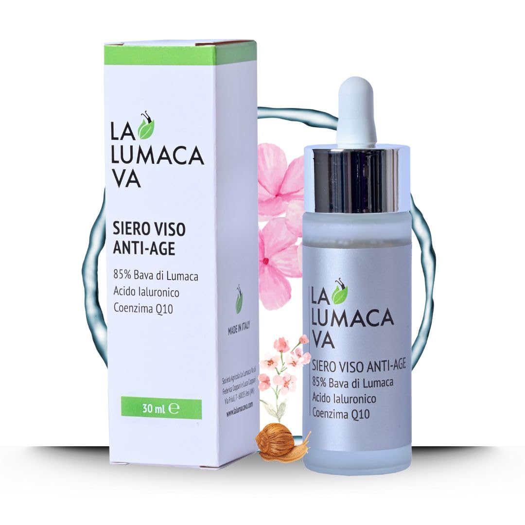 Schneckenschleim-Serum 85 % rein, mit niedermolekularer Hyaluronsäure und Coenzym Q10, Anti-Falten-Serum, feuchtigkeitsspendend, geeignet als Gesichtsserum für fettige, trockene und