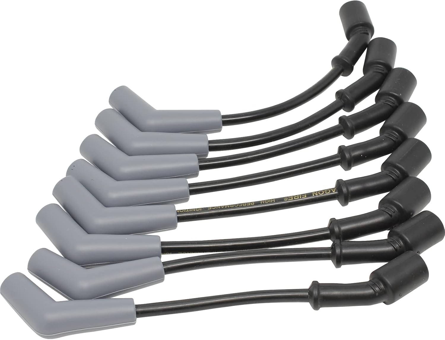 DRAGON FIRE PERFORMANCE Black Street Series High Performance 9.5" Low Ohm Spark Plug Wire Set For 1999-2019 Chevrolet GM Chevy LS LSX LS1 LS2 LS3 LS6 LS7 W/ Round or Square Coils Oem Fit PWLS-DF-BK