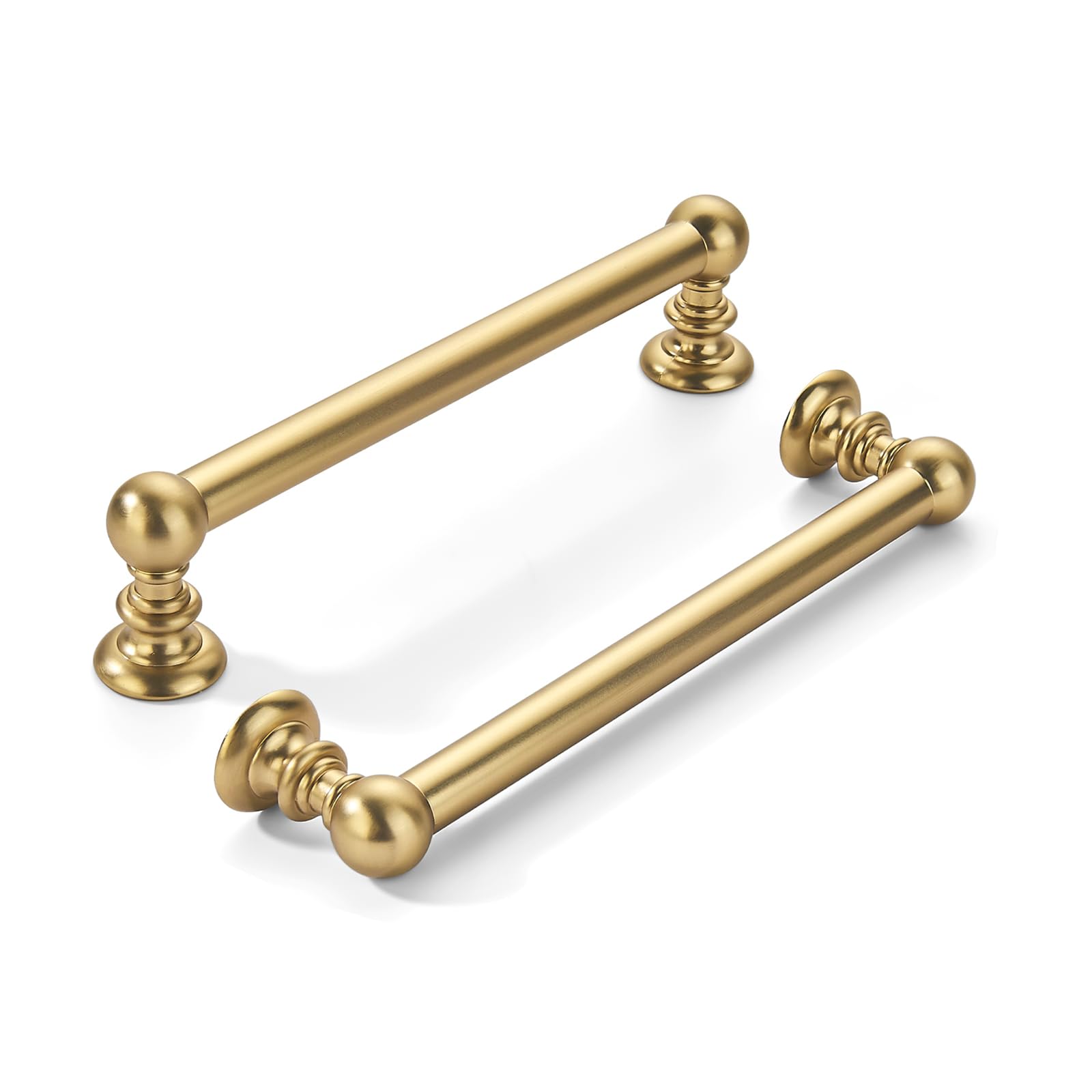 KHTUMEWARE-80362 Brushed Brass Cabinet Pulls CTC 4 in (102 mm) 10-Pack