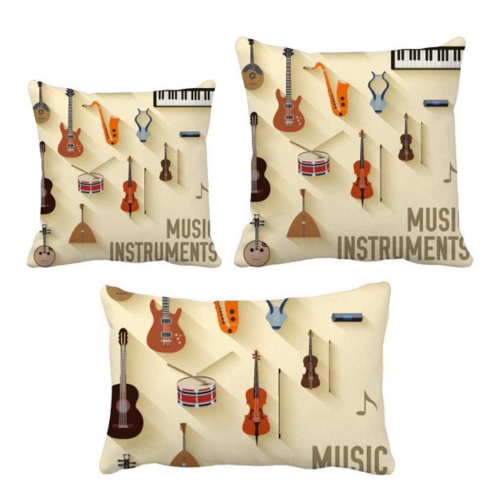 Coussin instruments de musique pour sofa et decoration d'accueil