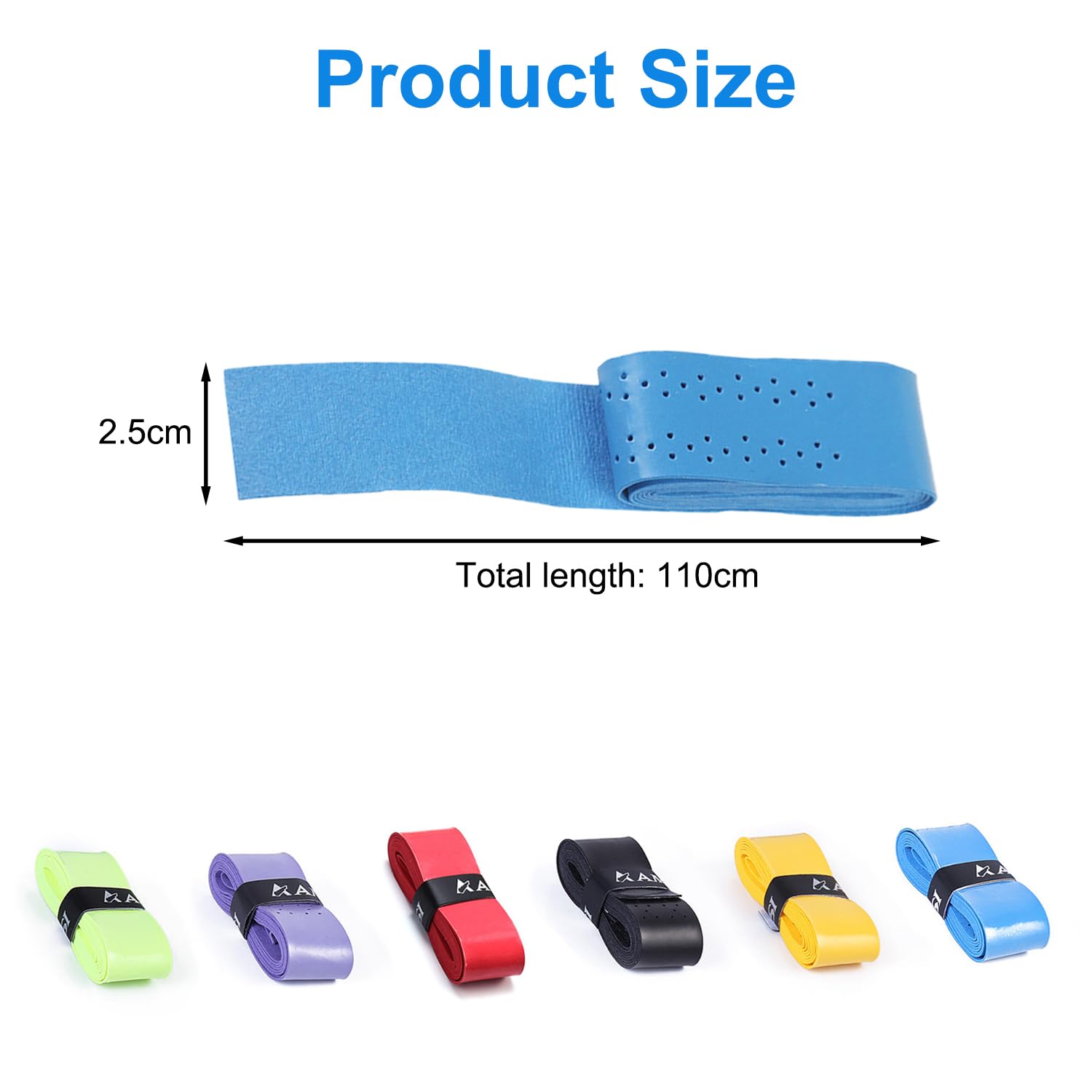 Ruban de Raquette Grip, 6 Pièces Raquette Overgrips Antidérapant, Ruban Adhésif pour Raquette de Tennis, Raquette Grip pour Tennis Raquette de Raquette de Pêche de Badminton Squash