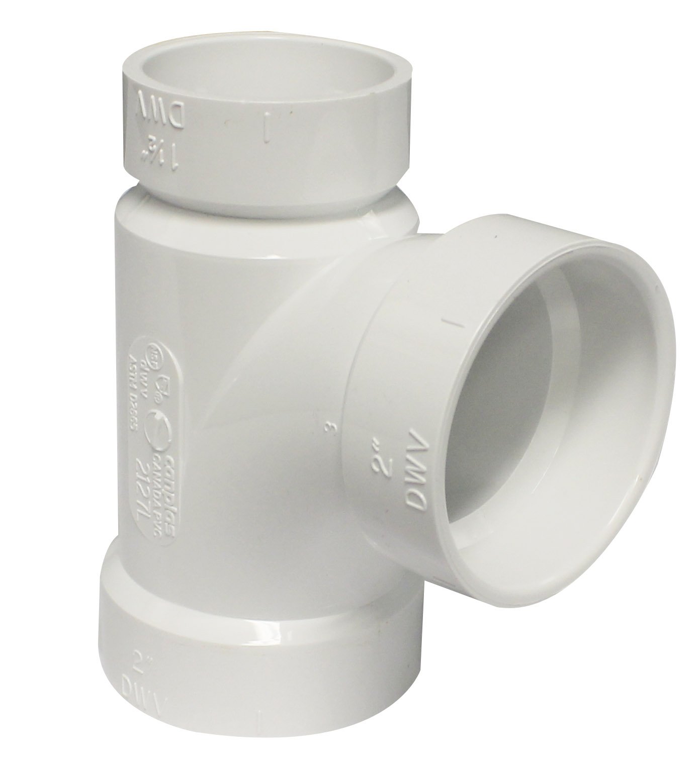 Amazon.com: Canplas 192127L PVC DWV Sanitary Tee, 2X1-1/2 x 2-Inch
