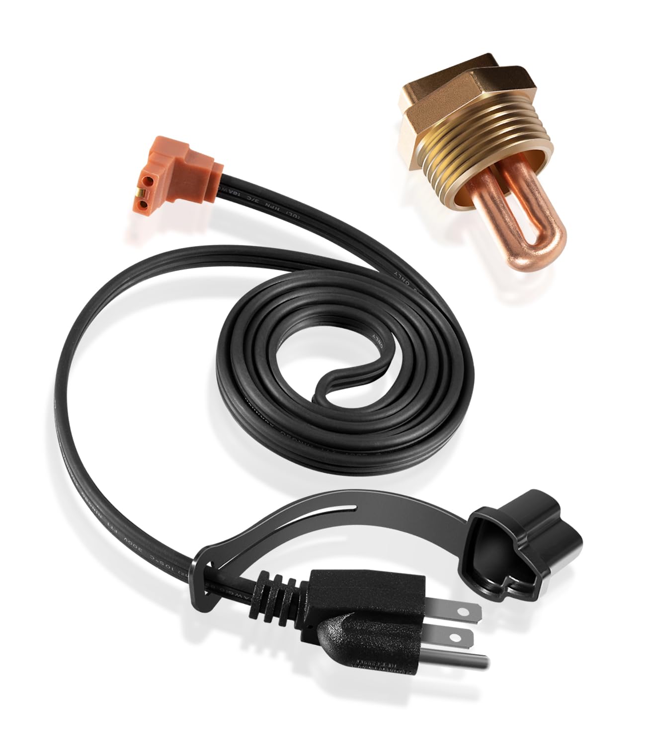 Engine Block Immersion Heater 3100003 Engine Block Immersion Heater Fit for Eagle, Jaguar, Jeep, Renault, Rover, Kubota, Massey, Perkins, Yanmar,1" NPT Thread Brass Adapter, 400 Watts, 120 Volts