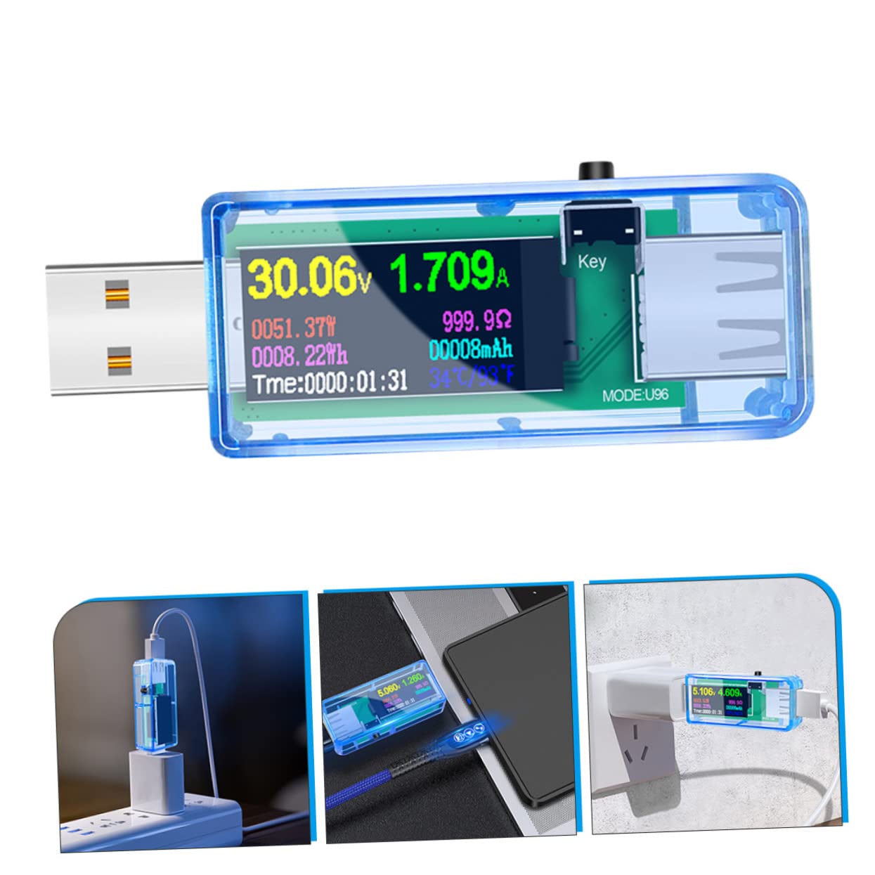 Gadpiparty 5stücke Usb Spannungsmesser Tester Für Usb- Digitales Multimeter Zur Von Spannung Leistung Und Kapazität Für Ladegeräte Powerbanks