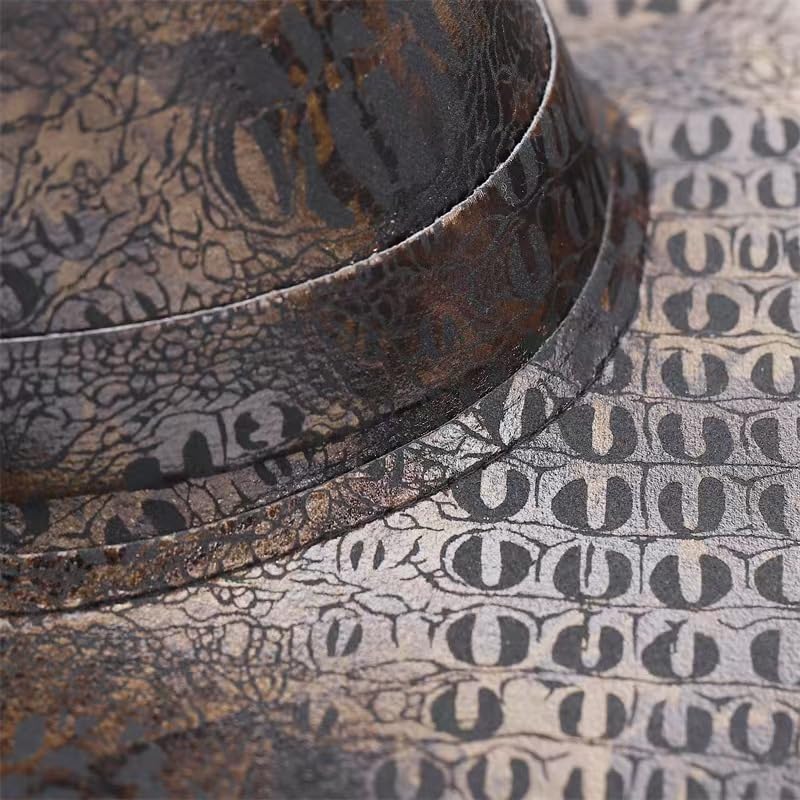 Image of Womens Western Cowboy Hat，Roll Up Cowgirl Hats，Wide Brim Fedoras Hat with Belt Buckle