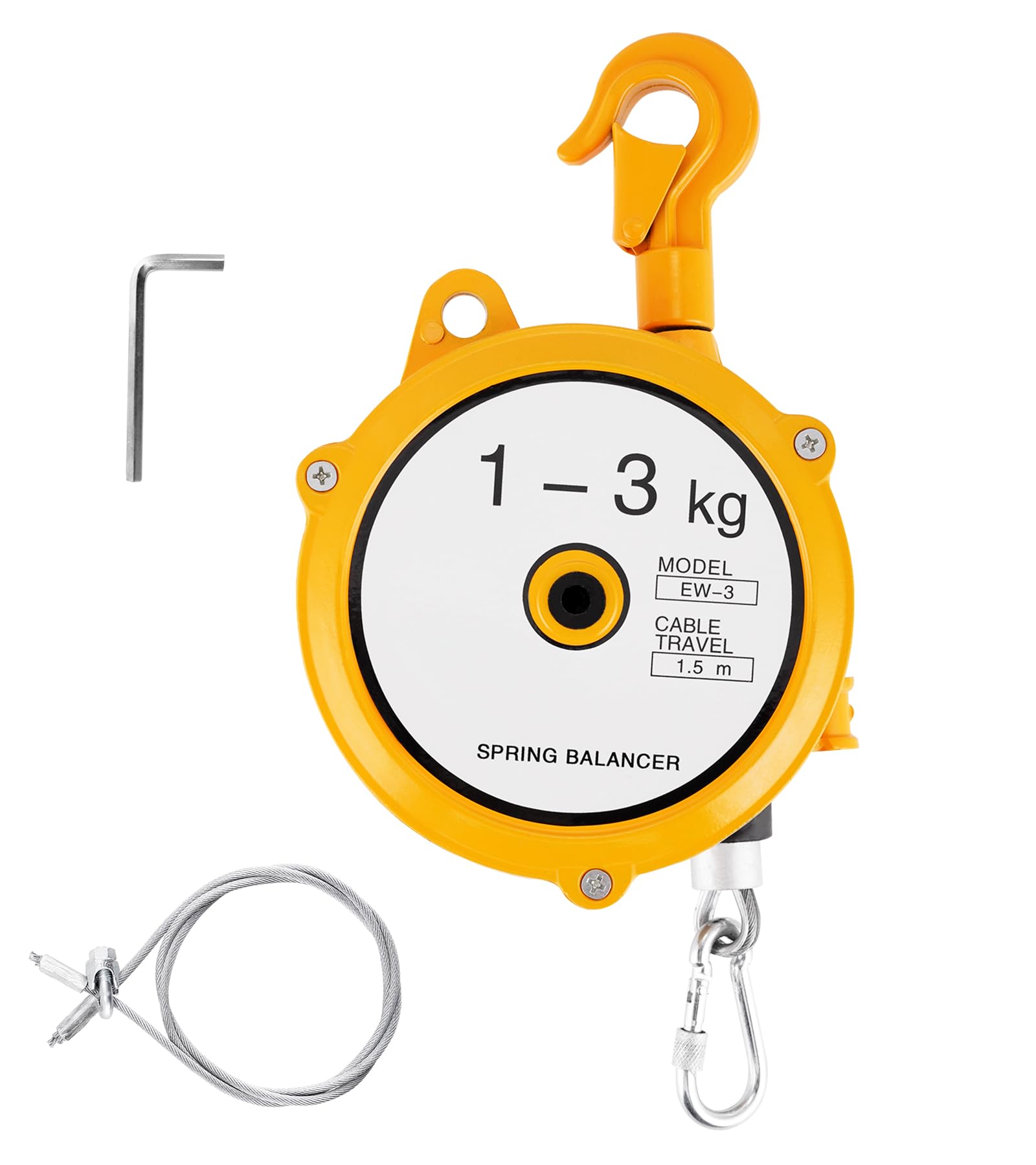 YJINGRUI Retractable Spring Balancer 1~3kg(2.2~6.6lbs) Hanging Tool Spring Balancer Balancer Retractor 1.5m Wire Rope Hanging Holding Equipment