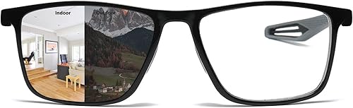 Gafas fotocrómicas miopes para hombres de transición de distancia Gafas de miopía antiazul de visión corta -2.0