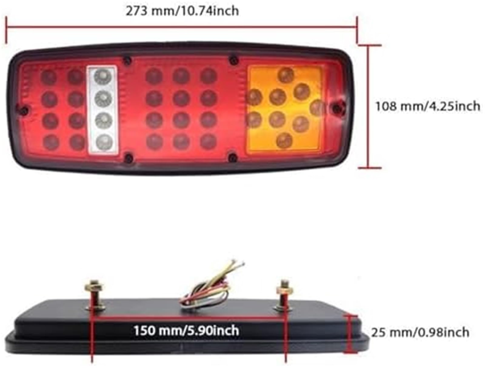 Zespół oświetlenia tylnego zderzaka Zespół lampy tylnego światła samochodu 2X 12 V/24 V, dla przyczepy ciężarówki przyczepy kempingowej Hamulec dla tyłu