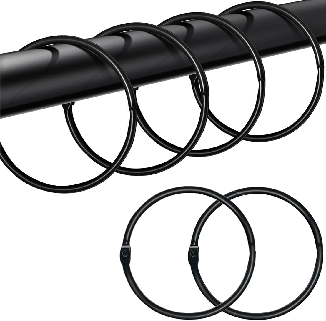 24Pcs Shower Curtain Rings 2.5in Rustproof Shower Curtain Hooks for Bathroom